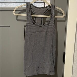 Lululemon Athletica Black and White Striped Tank Top